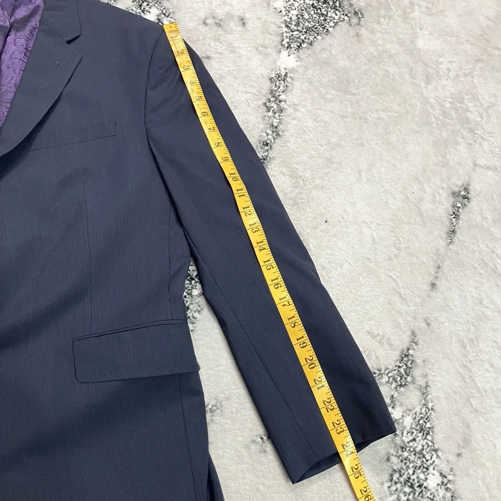 Ted Baker Endurance Jones CT 100% Wool Navy Pinstripe 2 Piece Suit 42S 34